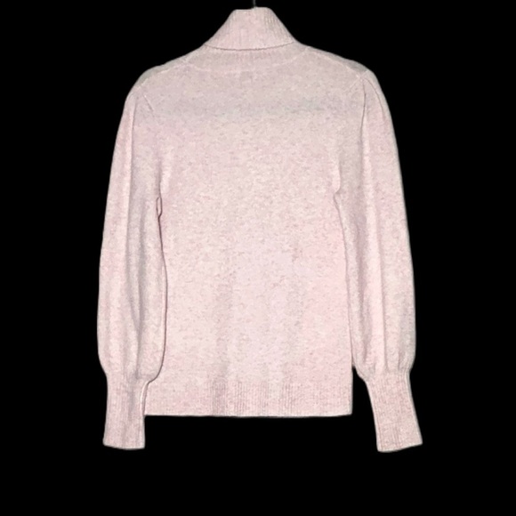 J. Crew Factory Heather Pink Balloon Puff Sleeve Turtleneck, Extra Soft Yarn, S - Picture 6 of 12